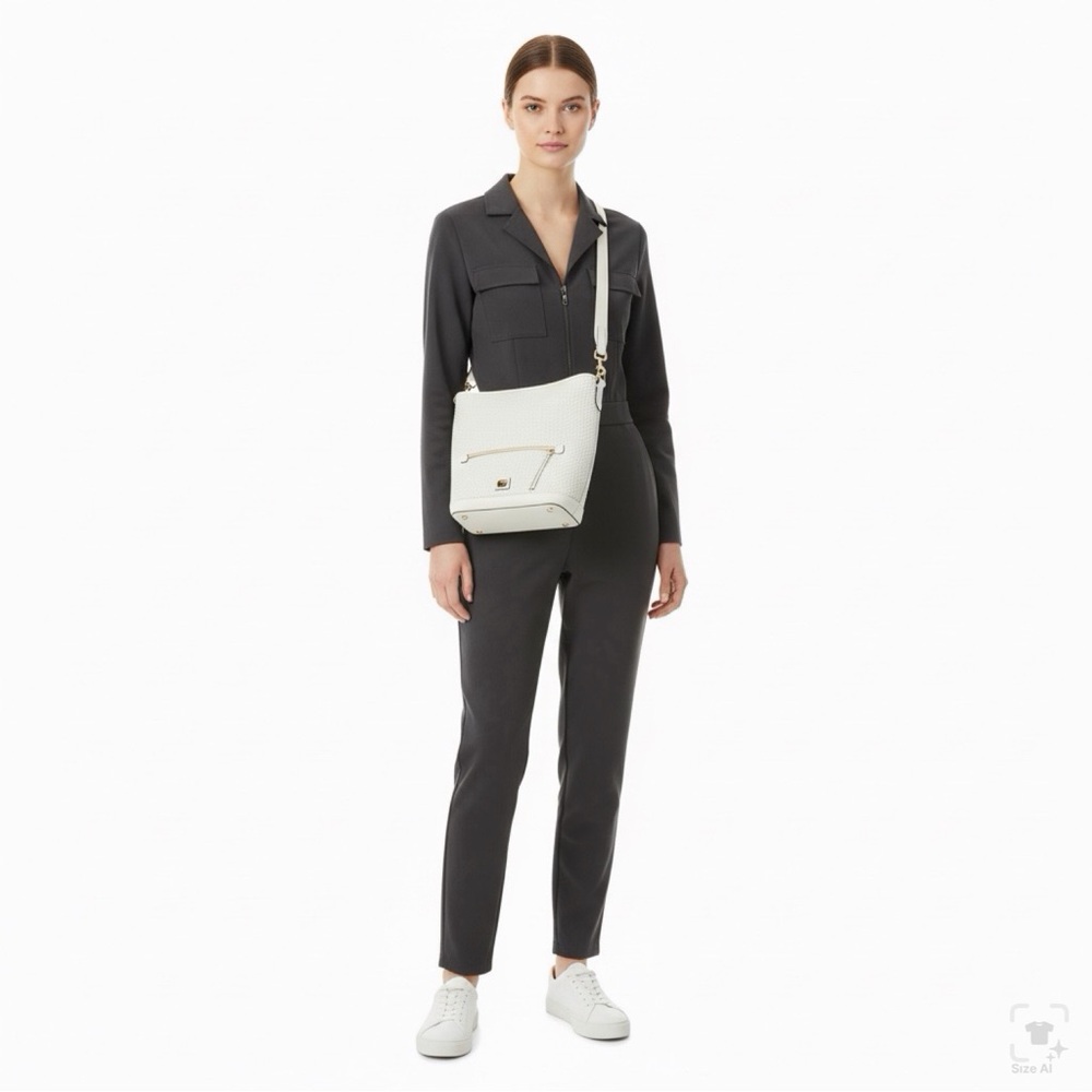 Dooney & Bourke white with gold hardware Shoulder Bag